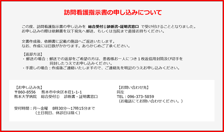 訪問看護指示書の申込みについて